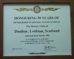 50 years of Rotary in Dunbar